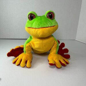 Ganz Webkinz Tree Frog Plush HM109 Green Red Orange NO CODE 10" Soft Cute